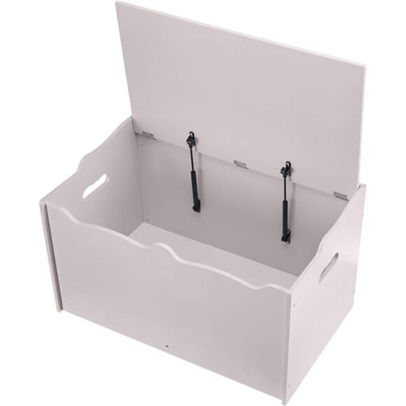 Amazon Basics Kids Toy Box, Wooden Organizer Storage Chest, Gray - Picture 6 of 16